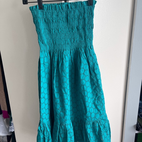 Moda International Teal Strapless Sundress - Picture 5 of 7